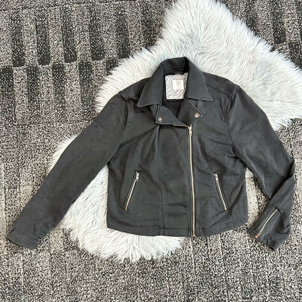 Matilda Jane Good Hart Black‎ Rizzo Women's Faux Suede Moto Jacket Size XL
